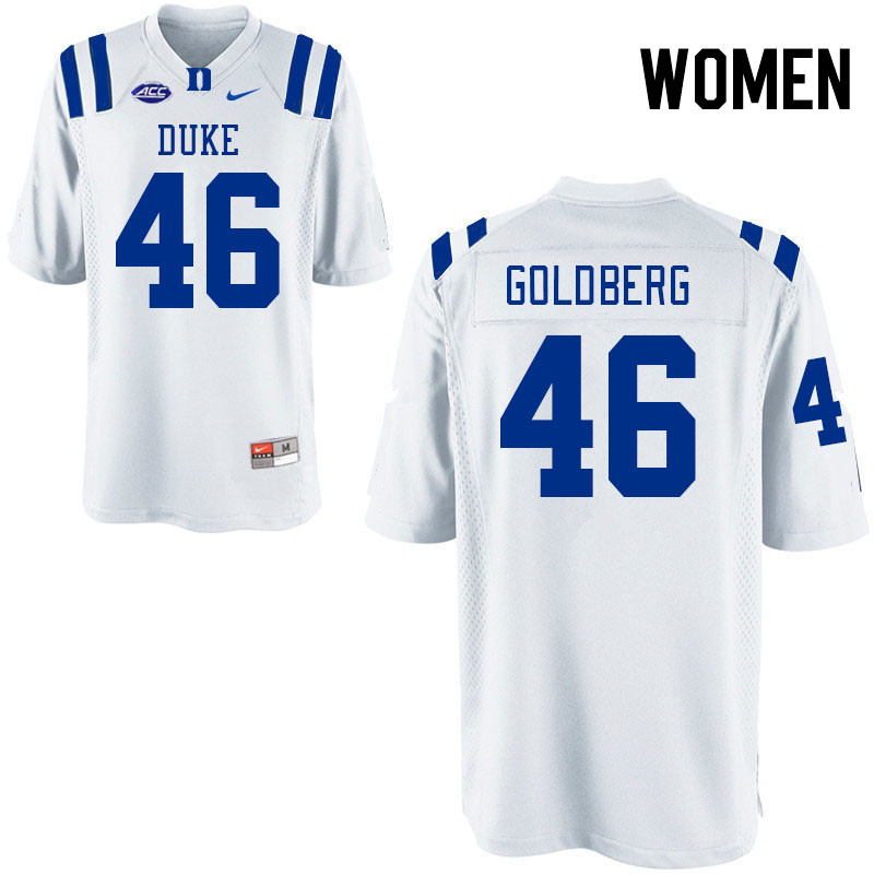 Women #46 Will Goldberg Duke Blue Devils College Football Jerseys Stitched-White